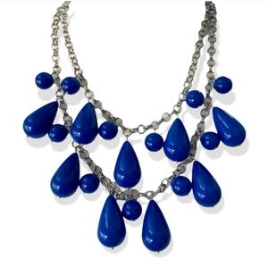 C1946 blue beads necklace and earrings set
